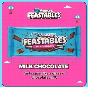 Mr Beast Feastables Milk Chocolate Almond Bar 10 x 60g