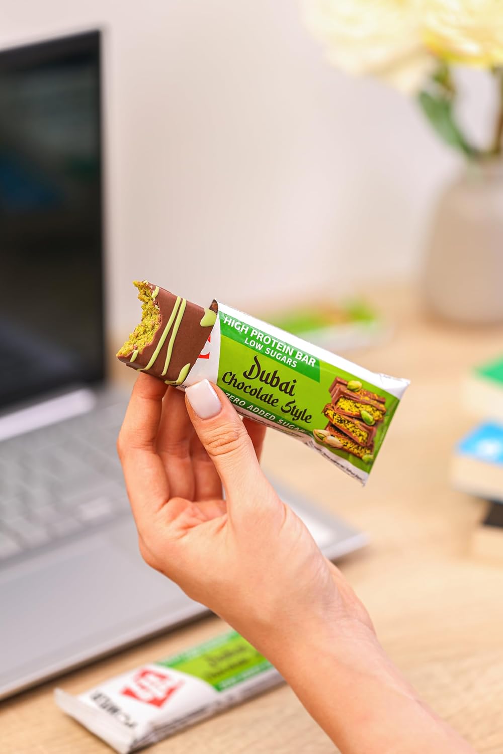 FITSPO Dubai Chocolate Protein Bar 50g - High Protein Snack