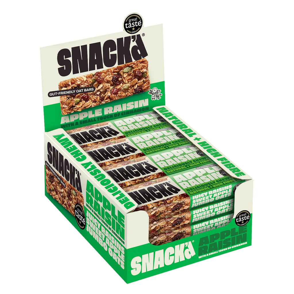 SNACK'd Gut Friendly Oat Bar Apple & Raisin 16 x 42g