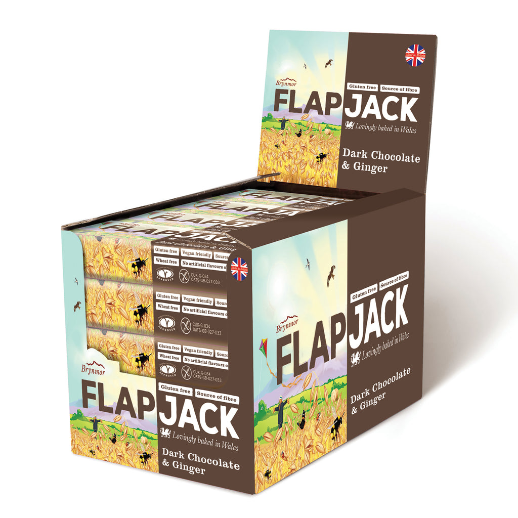 Brynmor Gluten Free Flapjack Dark Chocolate Ginger 20 x 80g