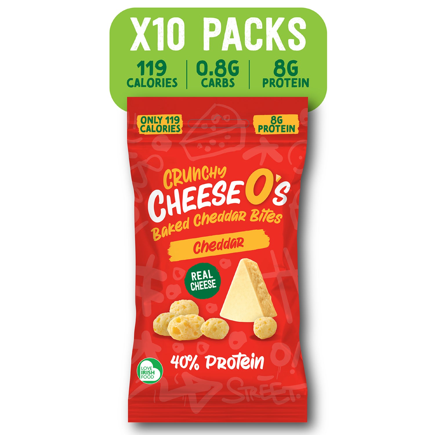 CheeseO's Crunchy Baked Cheddar Bites - Cheddar 10 x 20g