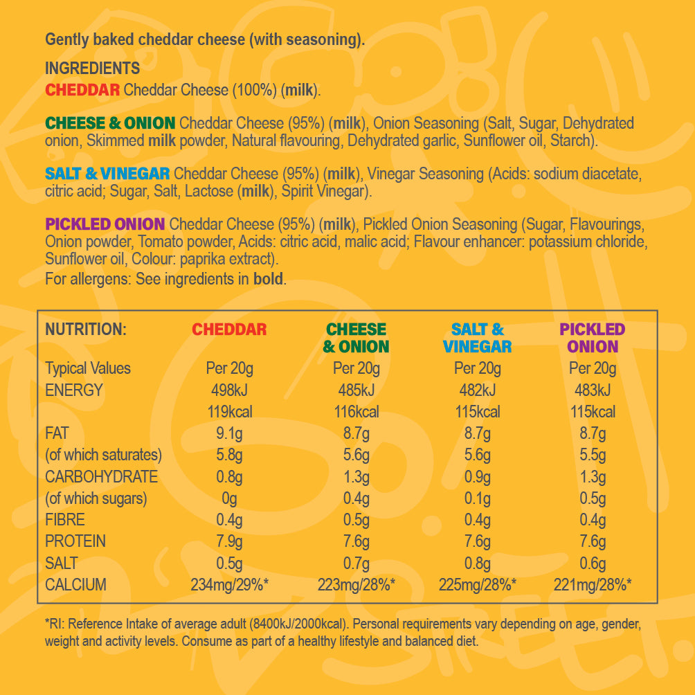 CheeseO's Crunchy Baked Cheddar Bites - Pickled Onion 10x20g