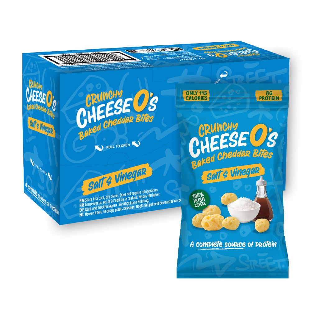 CheeseO's Crunchy Baked Cheddar Bites - Salt & Vinegar 10 x 20g