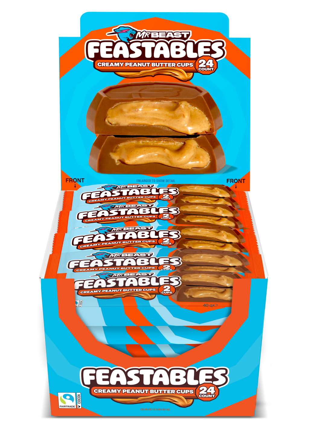 Mr Beast Feastables Milk Chocolate Peanut Butter Cups 40g x 24