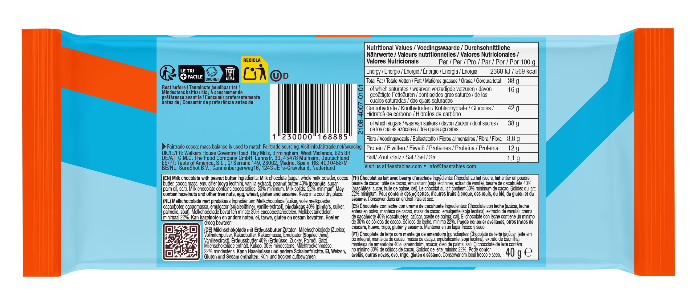 Mr Beast Feastables Milk Chocolate Peanut Butter Cups 40g x 24