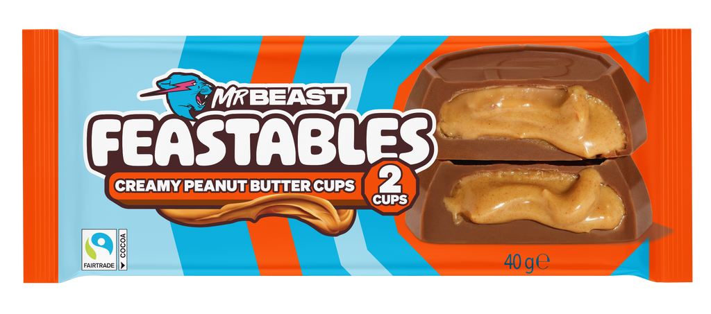 Mr Beast Feastables Milk Chocolate Peanut Butter Cups 40g x 24