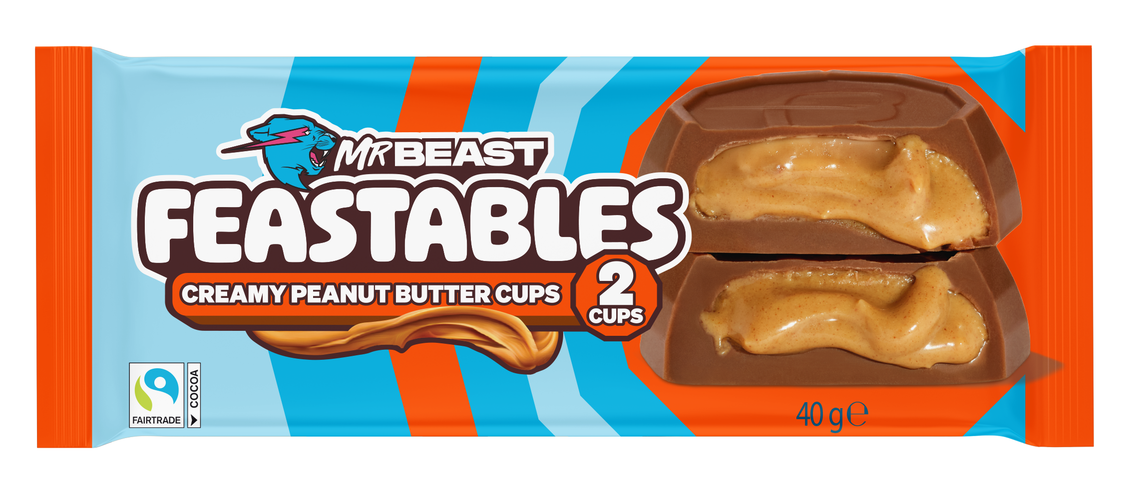 Mr Beast Feastables Milk Chocolate Peanut Butter Cups 40g x 24