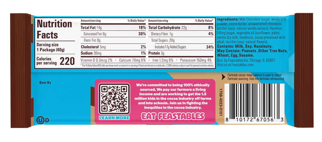 Mr Beast Feastables Milk Chocolate Hazelnut Cups 40g x 24
