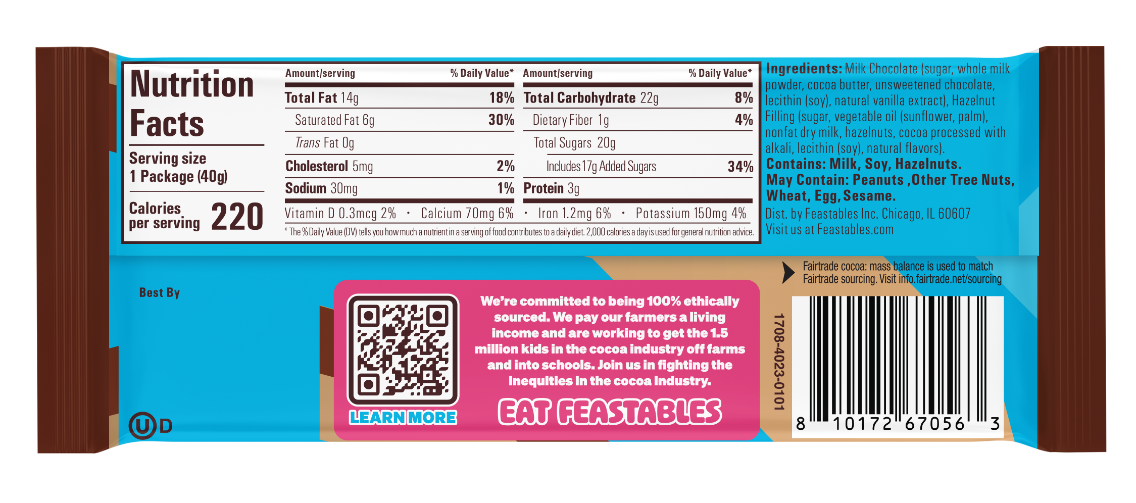 Mr Beast Feastables Milk Chocolate Hazelnut Cups 40g x 24