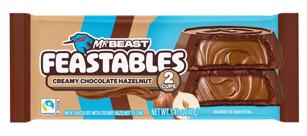 Mr Beast Feastables Milk Chocolate Hazelnut Cups 40g x 24