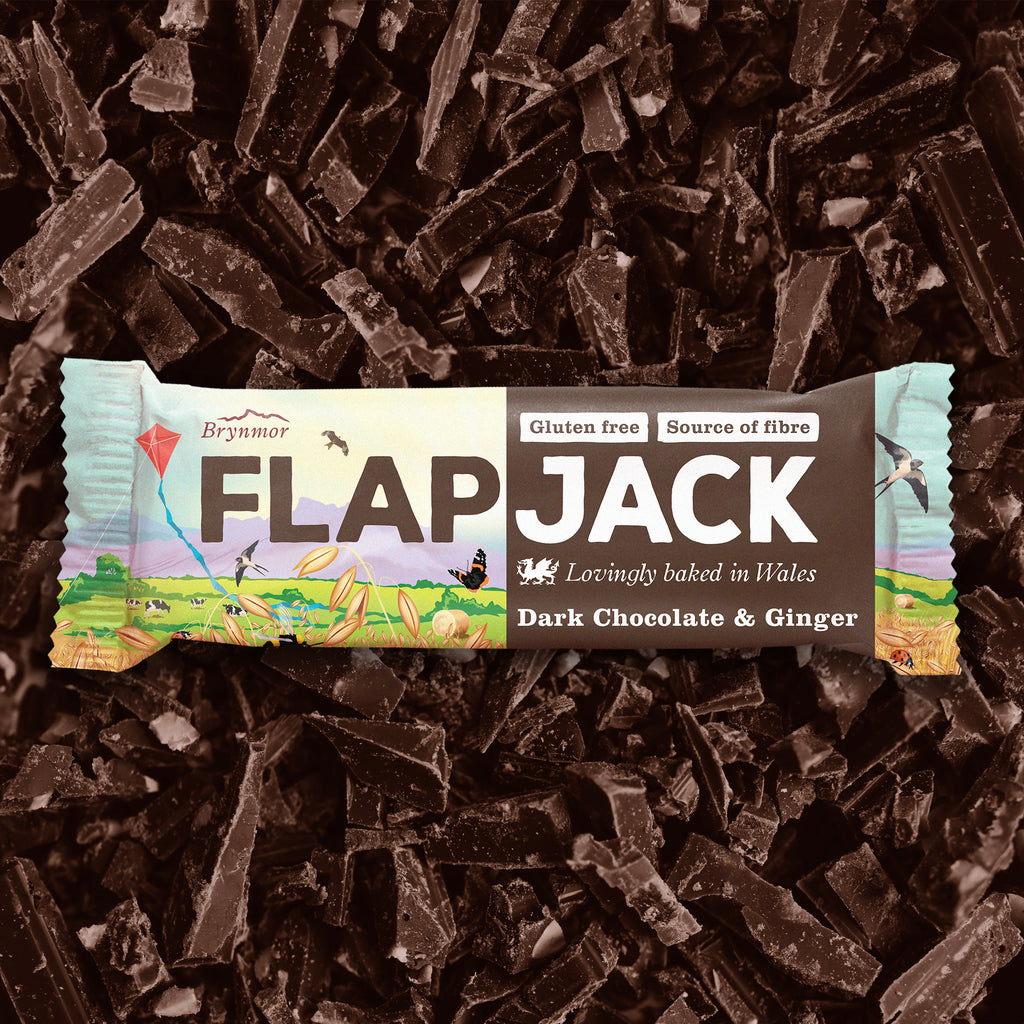 Brynmor Gluten Free Flapjack Dark Chocolate Ginger 20 x 80g