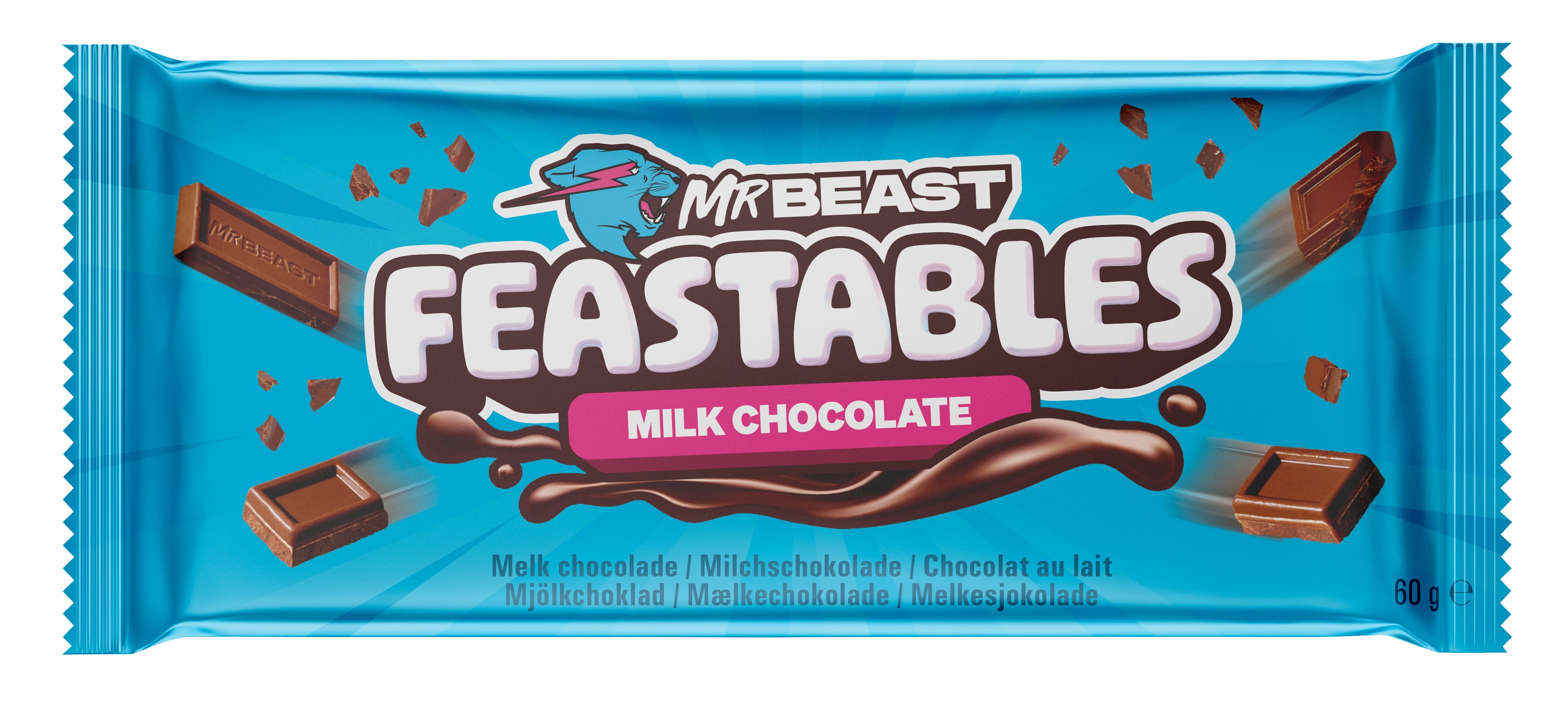 Mr Beast Feastables Milk Chocolate Bar 10 x 60g