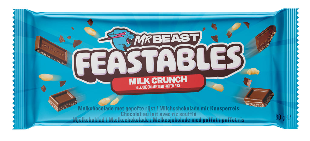 Mr Beast Feastables Milk Chocolate Crunch Bar 10 x 60g