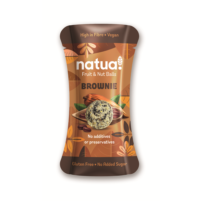 Natua! Chocolate Brownie Energy Balls - Vegan Healthy Snack Multipack (12 x 28g)
