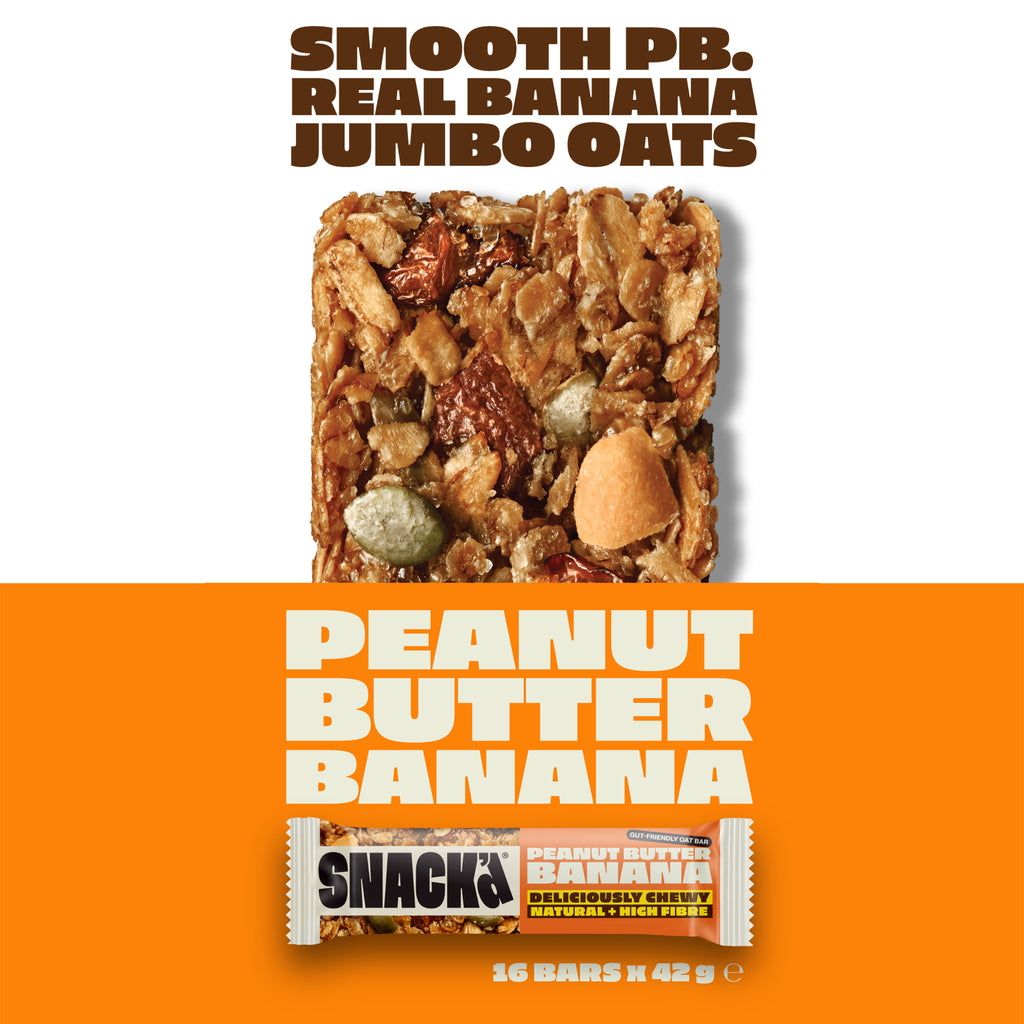 SNACK'd Gut Friendly Oat Bar Peanut Butter & Banana 16 x 42g