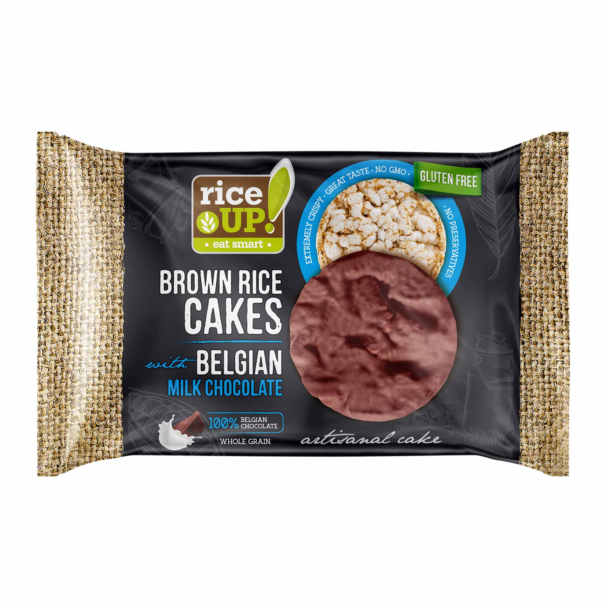 riceUP! Brown Rice Cakes with Belgian Milk Chocolate 30g x 10 (Packs of 2)